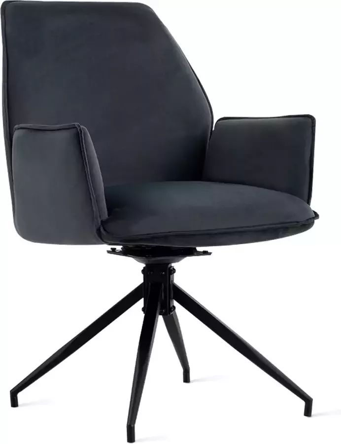 Relaxt Wonen Eetkamerstoel Jill Velvet Charcoal Set van 2 stuks