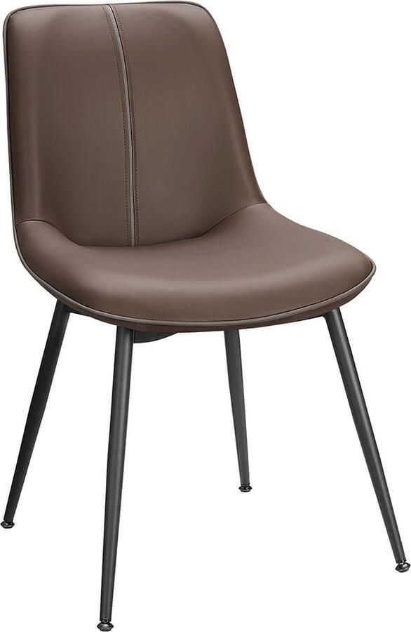 Maroon Eetkamerstoel Keukenstoel Gestoffeerde stoel Multiplex Staalschuim PU Comfortabele zitting Stijlvol ontwerp Eenvoudige montage 56 cm x 50 cm x 81 cm