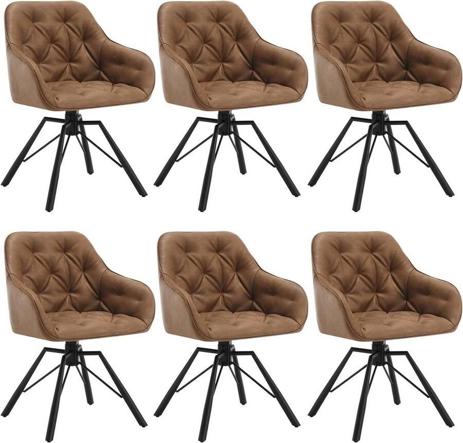 Rootz Living Rootz Eetkamerstoel Keukenstoel Draaifauteuil Kunstleren hoes 57 5 ​​cm x 82 5 cm x 53 cm