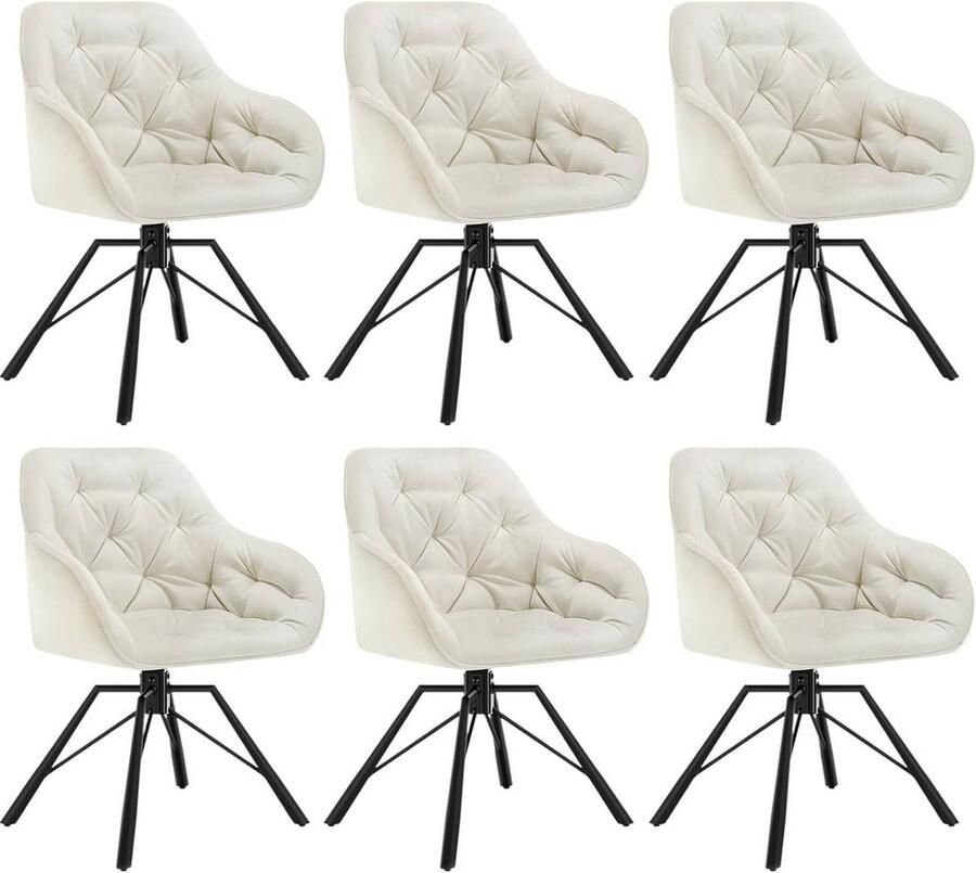 Rootz Living Rootz Eetkamerstoel Keukenstoel Draaistoel Ergonomisch Ontwerp 57 5 ​​cm x 82 5 cm x 53 cm Fluweel Metaal Capaciteit 150 kg