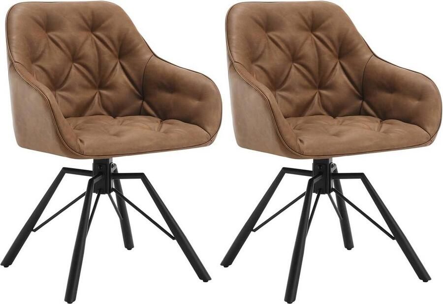 Rootz Living Rootz Eetkamerstoel Keukenstoel Draaistoel Ergonomisch ontwerp 57 5 ​​cm x 82 5 cm x 53 cm