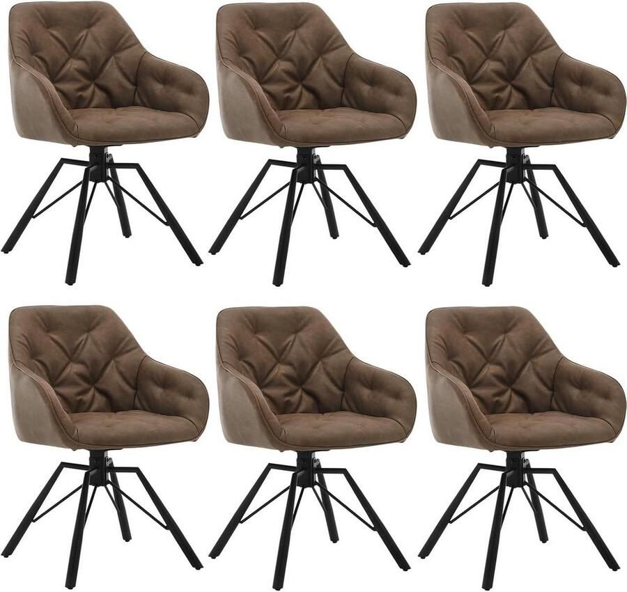 Rootz Living Rootz Eetkamerstoel Keukenstoel Draaistoel Kunstleer 57 5 ​​cm x 82 5 cm x 53 cm