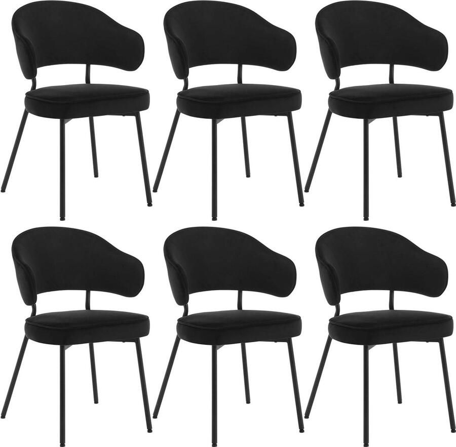 Rootz Living Rootz Eetkamerstoel Keukenstoel Fluweel gestoffeerd Schuimvulling met hoge dichtheid Robuuste metalen poten Ergonomische rugleuning 54 cm x 83 5 cm x 52 cm