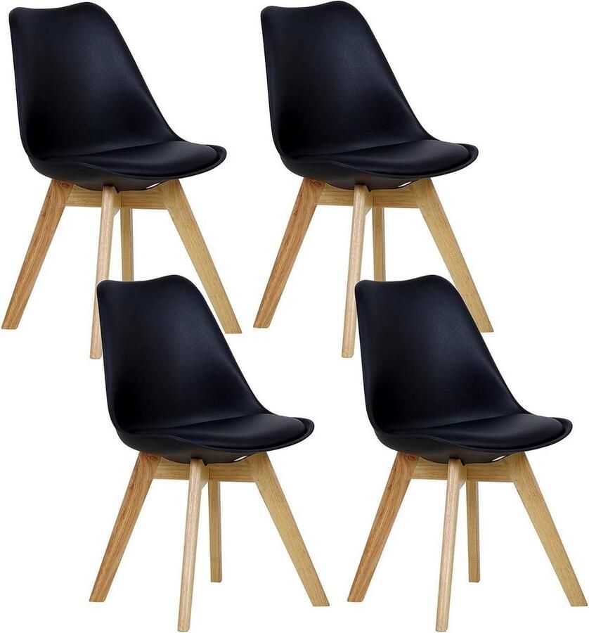 Rootz Living Rootz Eetkamerstoel Keukenstoel Gewatteerde zitting Schuim met hoge dichtheid Stabiele structuur Antislipmatten Ergonomisch ontwerp 82 cm x 48 cm x 40 5 cm