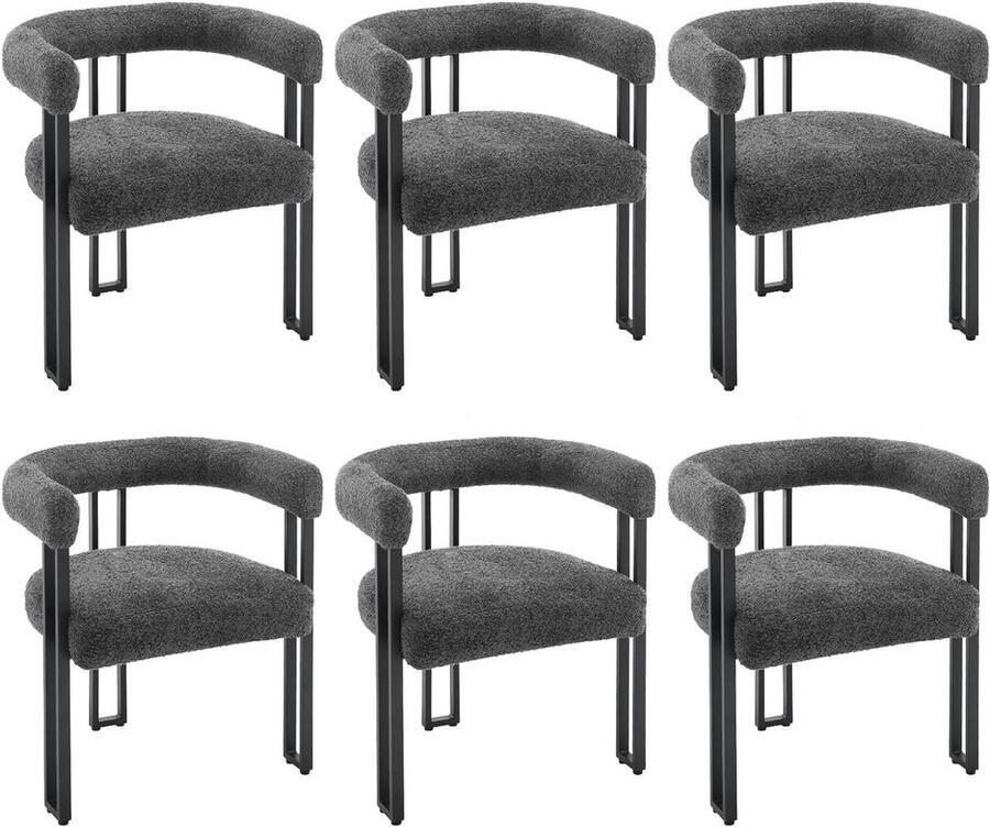 Rootz Living Rootz Eetkamerstoel Keukenstoel Moderne stoel Chenille Stof Stabiele metalen poten 61 5 cm x 72 cm x 51 5 cm