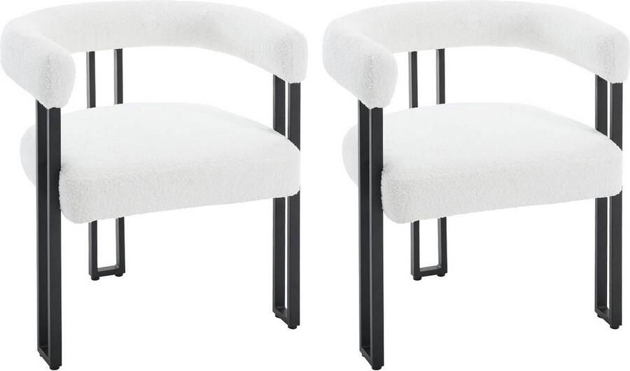 Rootz Living Rootz Eetkamerstoel Keukenstoel Stoel met metalen poten Chenille-stof 61 5 cm x 72 cm x 51 5 cm Ergonomisch ontwerp Verstelbare voetkussens