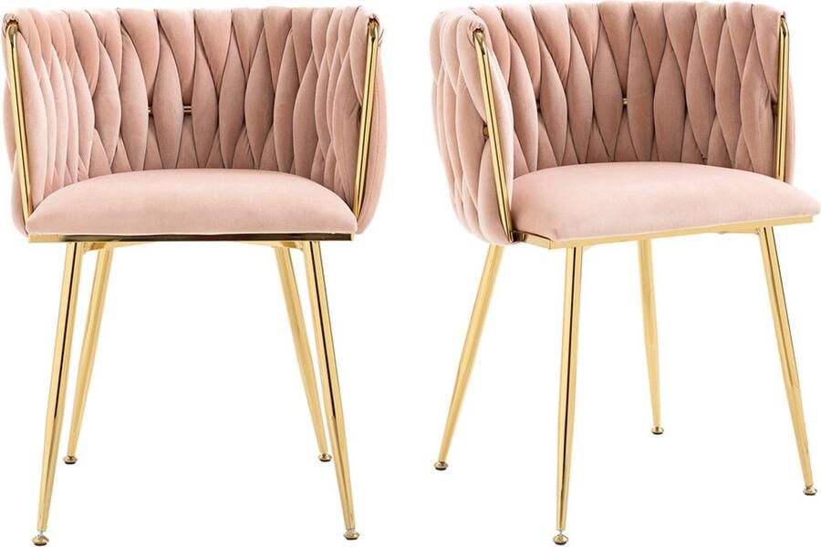 Zonder merk Gotagee Eetkamerstoel Lounge fauteuil Eetkamerstoel Keukenstoel Woonkamerstoel Gestoffeerde stoel 2-delige set