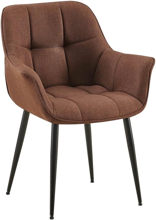 Eetkamerstoel Moderne Designstoel Comfortabele Bekleding & Stevige Metaalconstructie