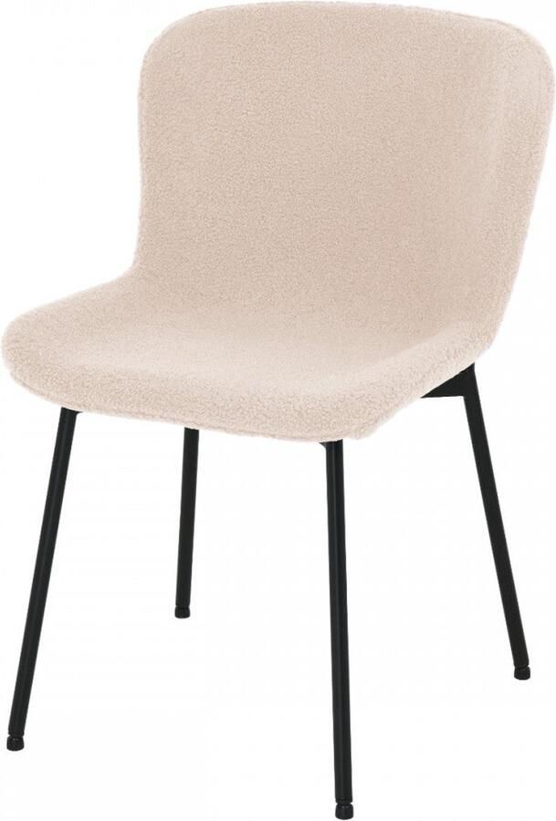 Rootz Living Rootz Eetkamerstoel Moderne Eetkamerstoel Comfortabele zit Ergonomisch ontwerp Duurzaam Eenvoudig onderhoud 61 cm x 52 cm x 80 cm Bouclé stof en metalen frame