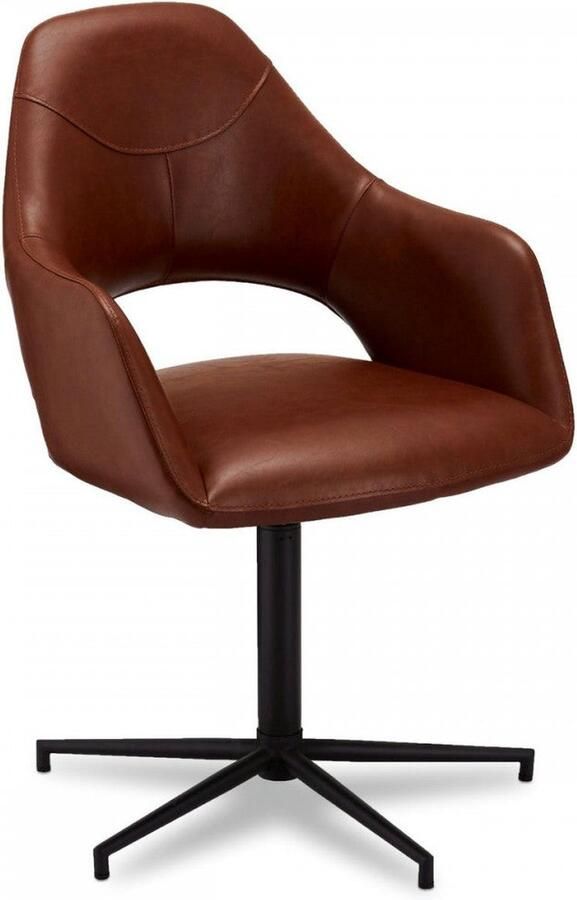 Rootz Living Rootz Eetkamerstoel Moderne stoel Draaistoel Comfortabele schuimvulling Duurzame metalen poten Gemakkelijk schoon te maken 59 cm x 64 cm x 89 cm