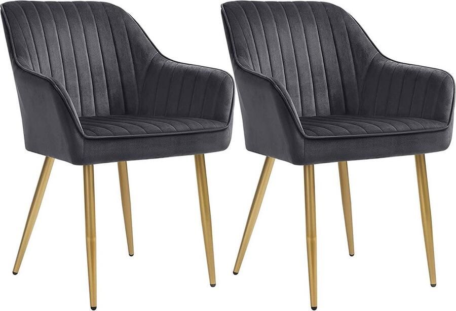 Eetkamerstoel Set van 2 Eetkamerstoelen Gewatteerde stoelen 7 cm dik kussen 62 5 cm x 60 cm x 85 cm