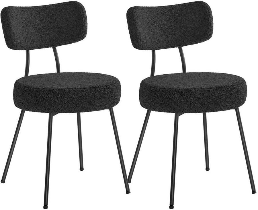 2 -delige set eetkamerstoel Fleece Surface schuimgevuld comfortabele zitplaatsen 59 cm x 48 5 cm x 82 5 cm