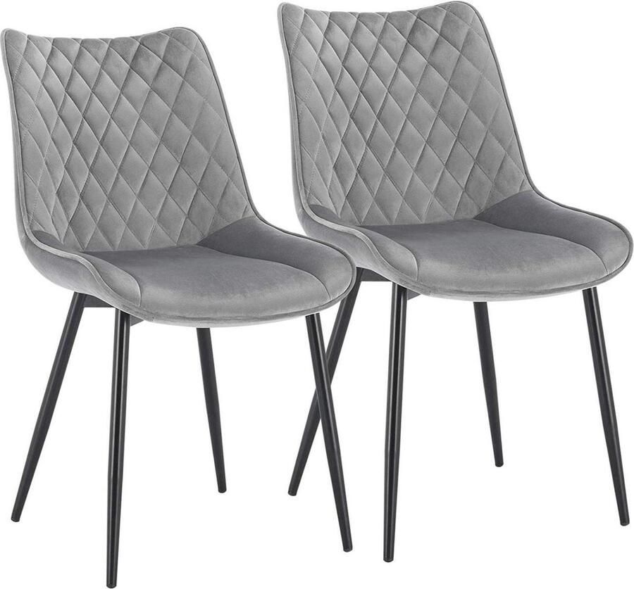 Rootz Living Rootz Eetkamerstoel Set van 2 Fluwelen gestoffeerde stoel Comfortabele keukenstoel Moderne accentstoel 85 5 cm x 46 cm x 40 5 cm