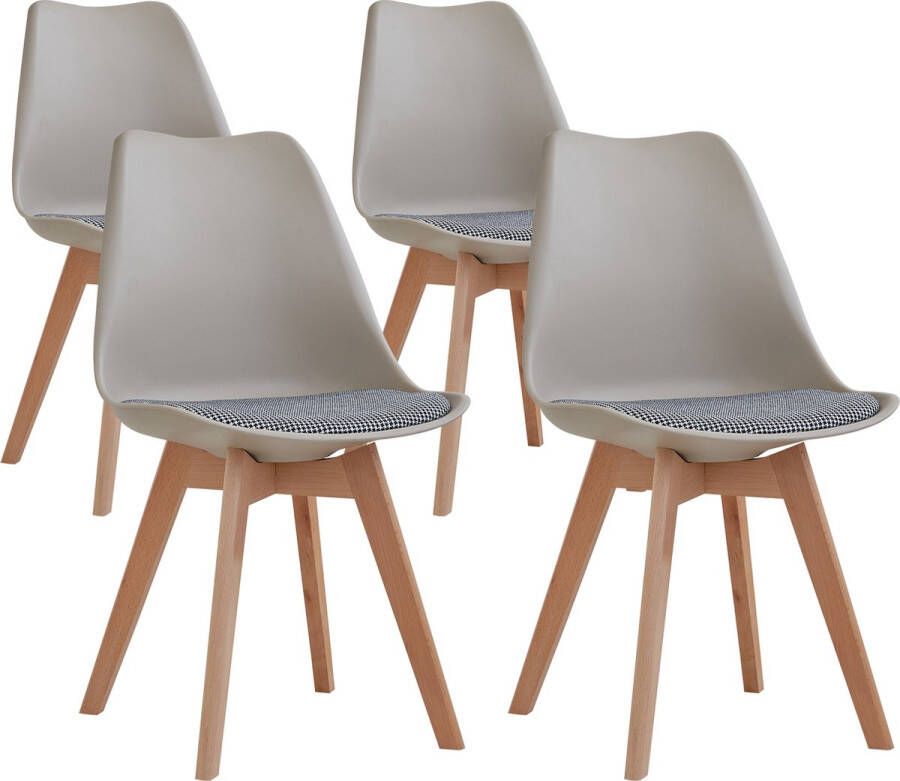 Eetkamerstoel Set van 4 Eetkamerstoelen Set 4 Stuks Stoelen Set van 4 Modern Stoelen Beige