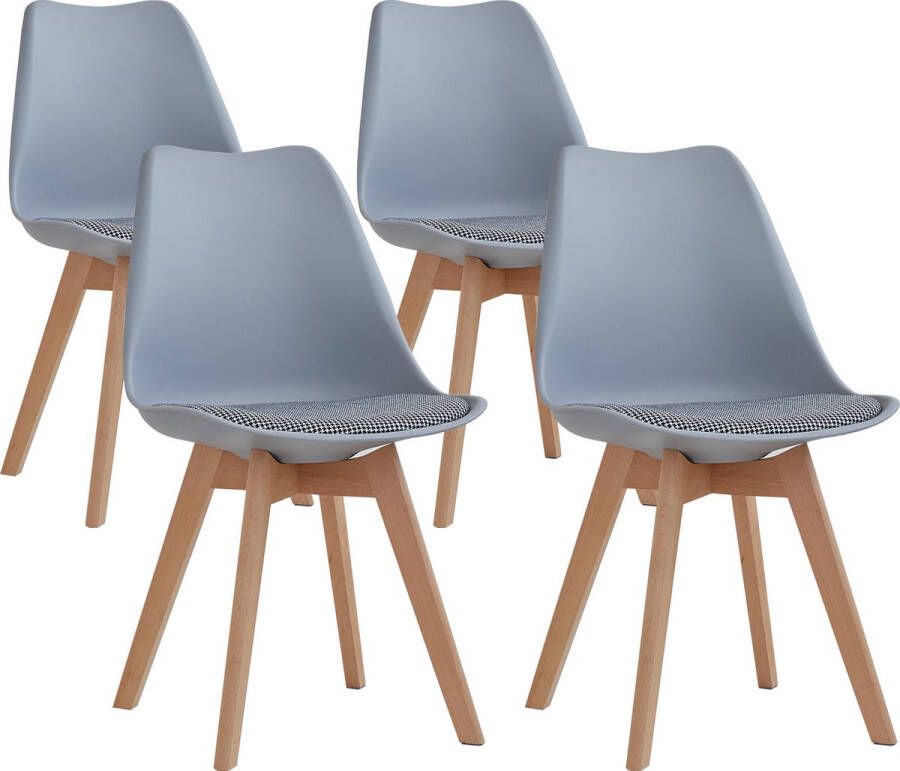 Eetkamerstoel Set van 4 Eetkamerstoelen Set 4 Stuks Stoelen Set van 4 Modern Stoelen Donker grijs