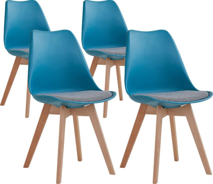 Eetkamerstoel Set van 4 Eetkamerstoelen Set 4 Stuks Stoelen Set van 4 Modern Stoelen Donker groen