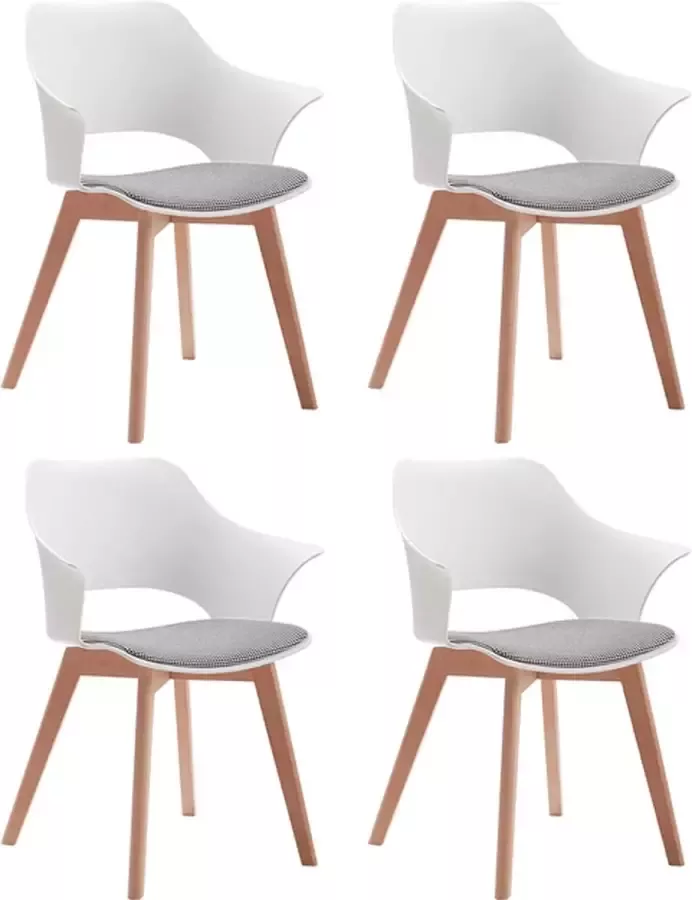 Manzibo Eetkamerstoel Set van 4 Meerdere kleuren Hout Eetkamerstoelen Set Stoelen Set van 4 Modern Stoelen Stoel Scandinavisch Rood