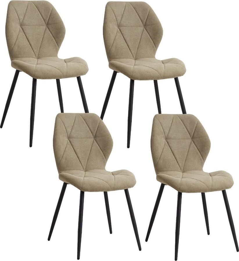 SimpleStore Egoonm Groen Eetkamerstoelen set van 4 Stoel Stijlvol Zwarte poten Woonkamer Stoelen Design Modern
