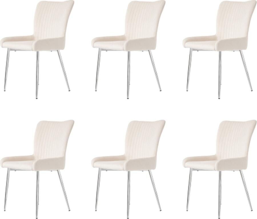 Zonder merk Gotagee Eetkamerstoel set van 6 luxe woonkamer stoel slaapkamer stoel lounge stoel met vier gouden metalen steunpoten lendensteun fluweel