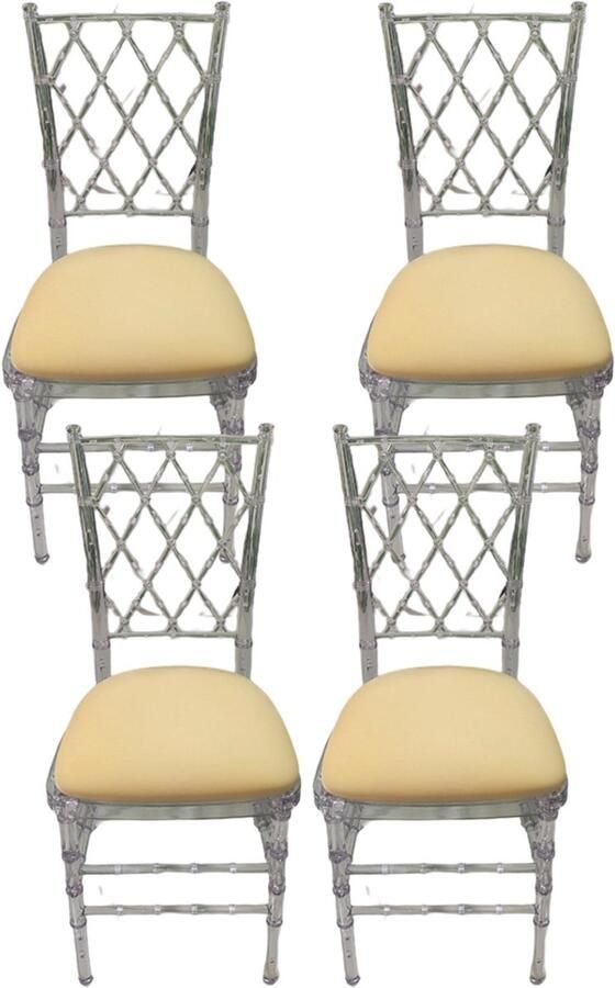 Eetkamerstoel Stoelbeschermer Hoes Stretch Spandex Geen rugleuning Verwijderbaar Wasbaar voor hoge bureaustoelen Champagne 4 stuks