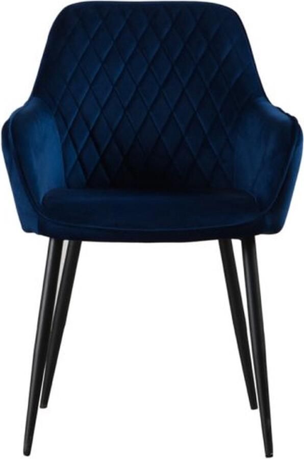ZAZA Home Eetkamerstoel Beverly Fluweel Blauw