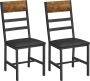 Livingsigns Eetkamerstoelen 2-delige set keukenstoelen met metalen frame beklede stoelen ergonomisch voor eetkamer en keuken vintage bruin-zwart LDC095B01 - Thumbnail 2