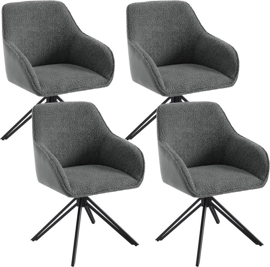 Eetkamerstoelen draaibaar set van 4 ergonomische stoel eetkamer stoel woonkamer draaistoel keukenstoel gestoffeerde stoel met armleuningen loungestoel chenille en corduroy