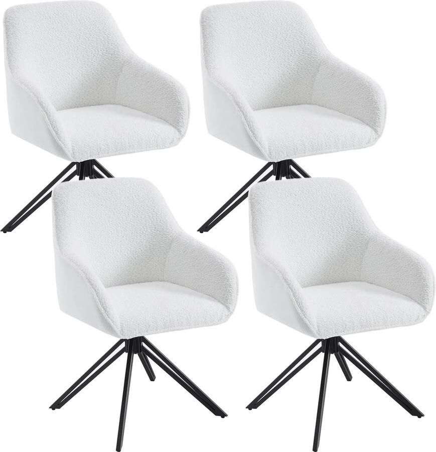 Eetkamerstoelen draaibaar set van 4 ergonomische stoel eetkamer stoel woonkamer draaistoel keukenstoel gestoffeerde stoel met armleuningen loungestoel chenille en corduroy