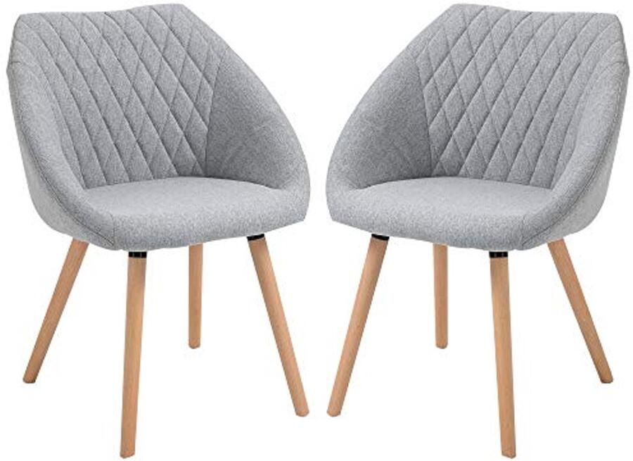 Eetkamerstoelen met Scandinavisch Design Ergonomische Zitting en Rugleuning 2 Stuks