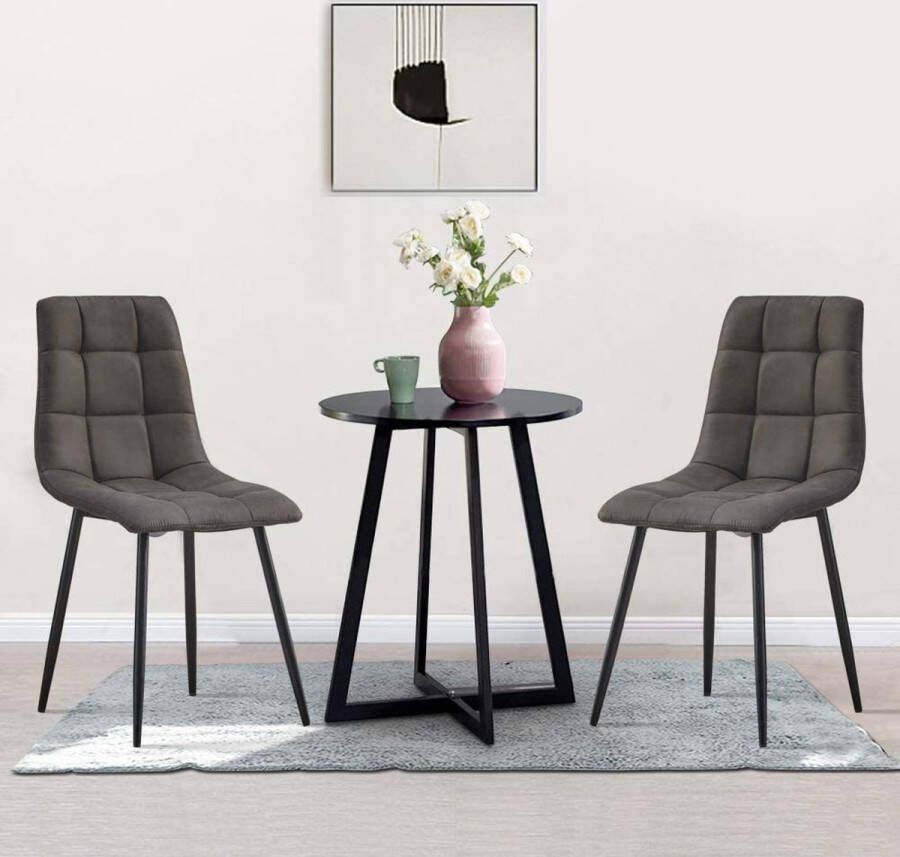 eetkamerstoelen set van 2 bureaustoelen leer gevoerde keukenstoel woonkamer eetkamer kantoormeubilair set