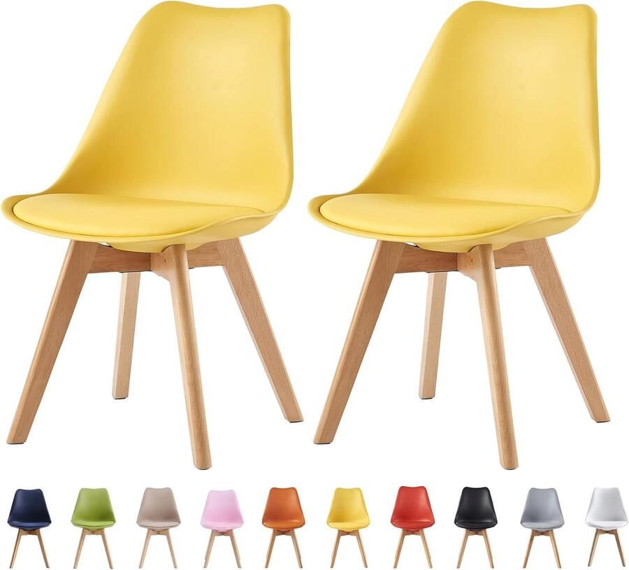 Eetkamerstoelen 2-delige set Comfortabele retro design keuken- en bureaustoelen