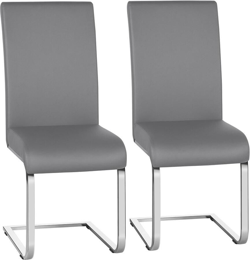 Lichtgrijze Eetkamerstoelen Set van 2 Comfortabele Schommelstoelen met Hoog Gewichtscapaciteit