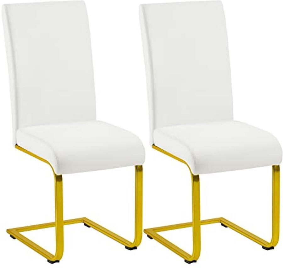 Eetkamerstoelen Set van 2 Schommelstoelen Kunstlederen Stoelen met een Belastbaarheid van 135 kg