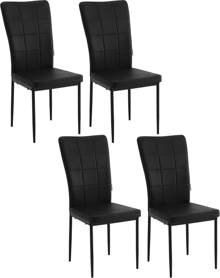 Rootz Living Rootz Eetkamerstoelen Set van 4 Elegante stoelen Comfortabele zitting Waterdicht kunstleer Ergonomisch ontwerp Veelzijdig gebruik 42 5 cm x 96 5 cm x 57 5 ​​cm