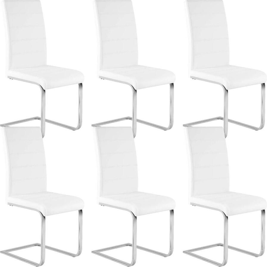 Rootz Living Rootz Eetkamerstoelen Set van 6 Moderne stoelen Stijlvolle zitting Kunstleer Ergonomisch en stabiel Vloerbescherming 41 cm x 100 cm x 55 5 cm