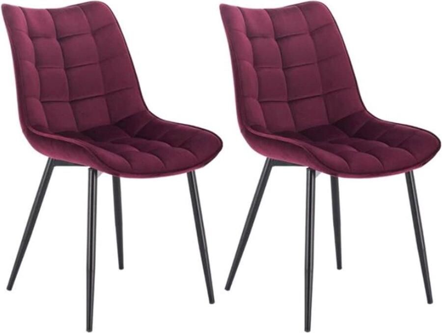 Bolt Edge Eetkamerstoelen Velvet Bordeaux Kuipstoel Set van 2 4 of 6