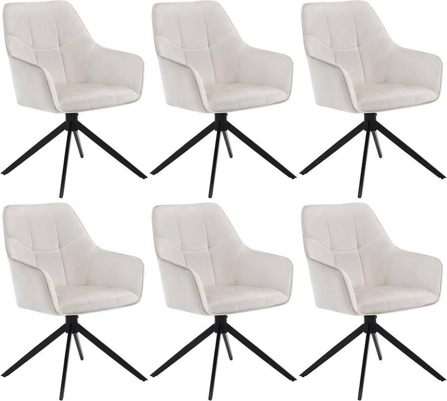 Rootz Living Rootz Eetkamerstoelenset Draaistoel Gewatteerde stoel Fluwelen bekleding Ergonomisch ontwerp 58 cm x 86 cm x 63 5 cm