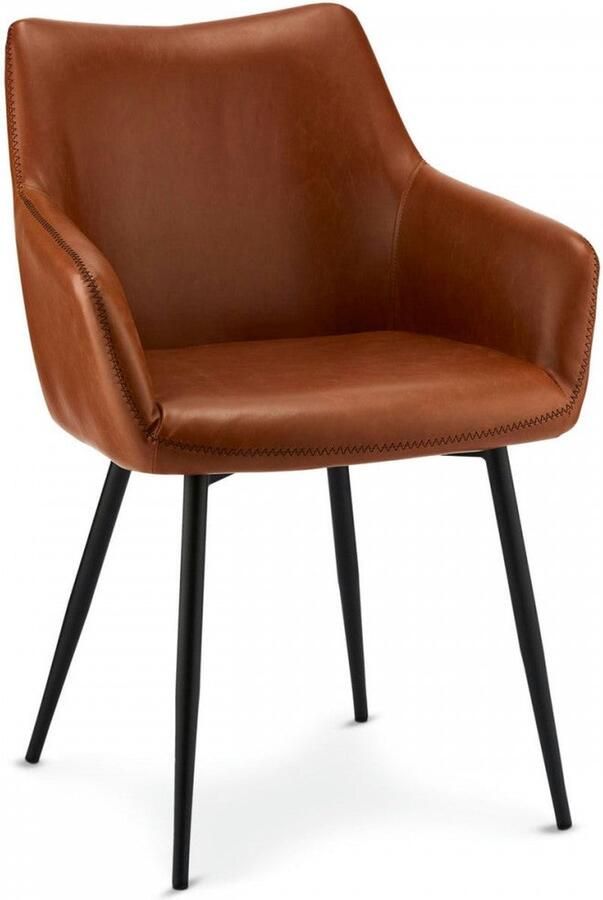 Rootz Living Rootz Eetkamerstoelenset Gestoffeerde stoel Comfortabel zitcomfort Ergonomisch ontwerp stijlvolle uitstraling eenvoudig onderhoud Kunstleer 56 cm x [Diepte] x [Hoogte]