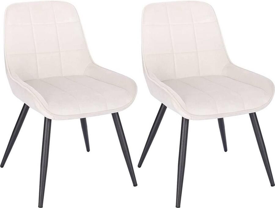 Rootz Living Rootz Eetkamerstoelenset Keukenstoel Gestoffeerde stoelen Ergonomisch ontwerp 81 5 cm x 38 cm x 47 cm Fluweel Metalen poten