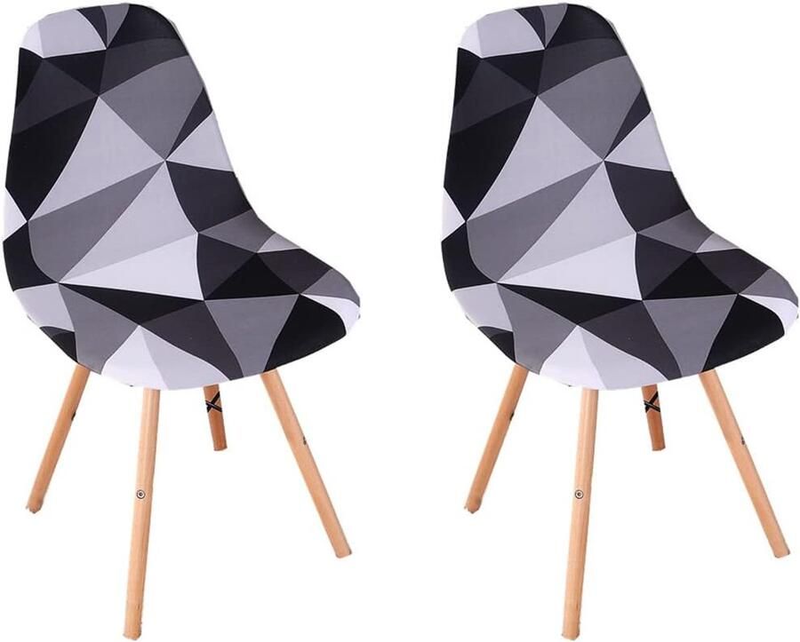 Universele Eetkamerstoelhoezen Stretch Verwijderbaar & Wasbaar Armloze Stoelen (2 Stuks Zwart)