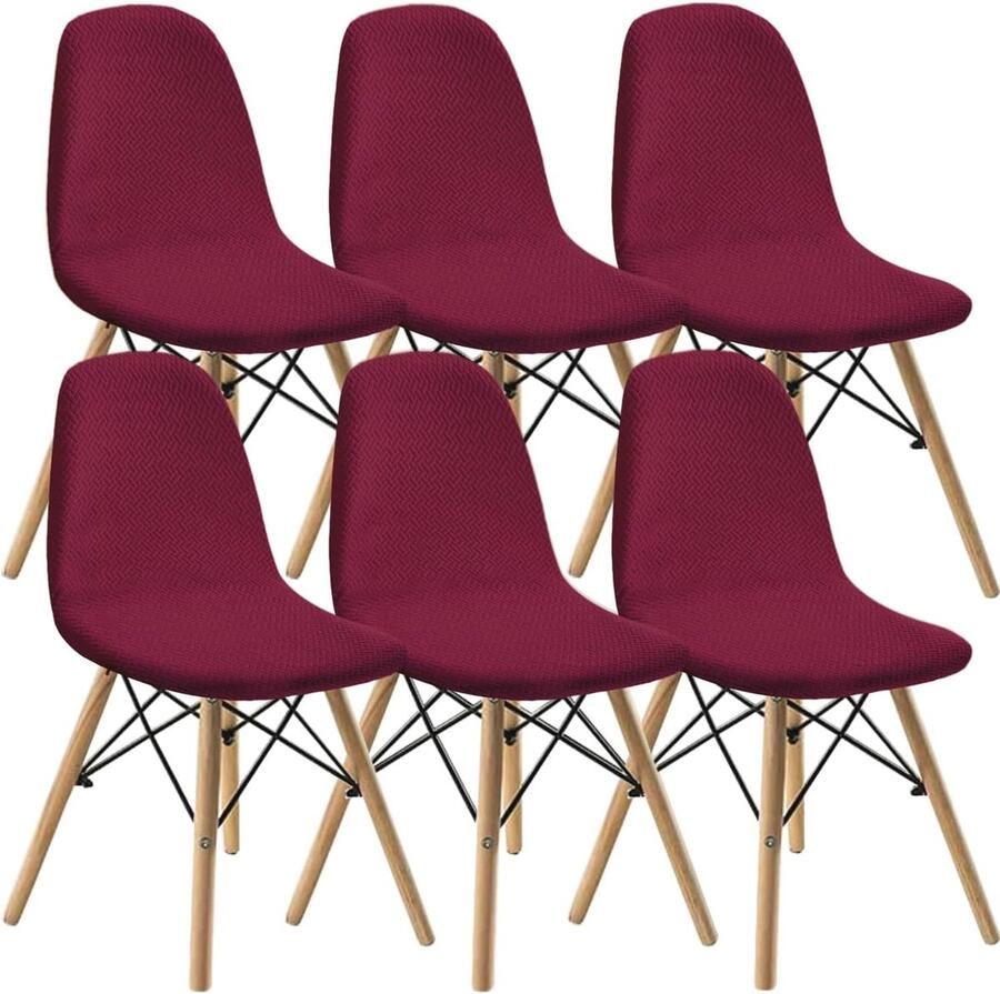 Eetkamerstoelhoezen Set van 2 4 6 Mid Century Moderne Stijl Bescherming en Comfort voor Stoelen Gestoffeerd in Wijnrood