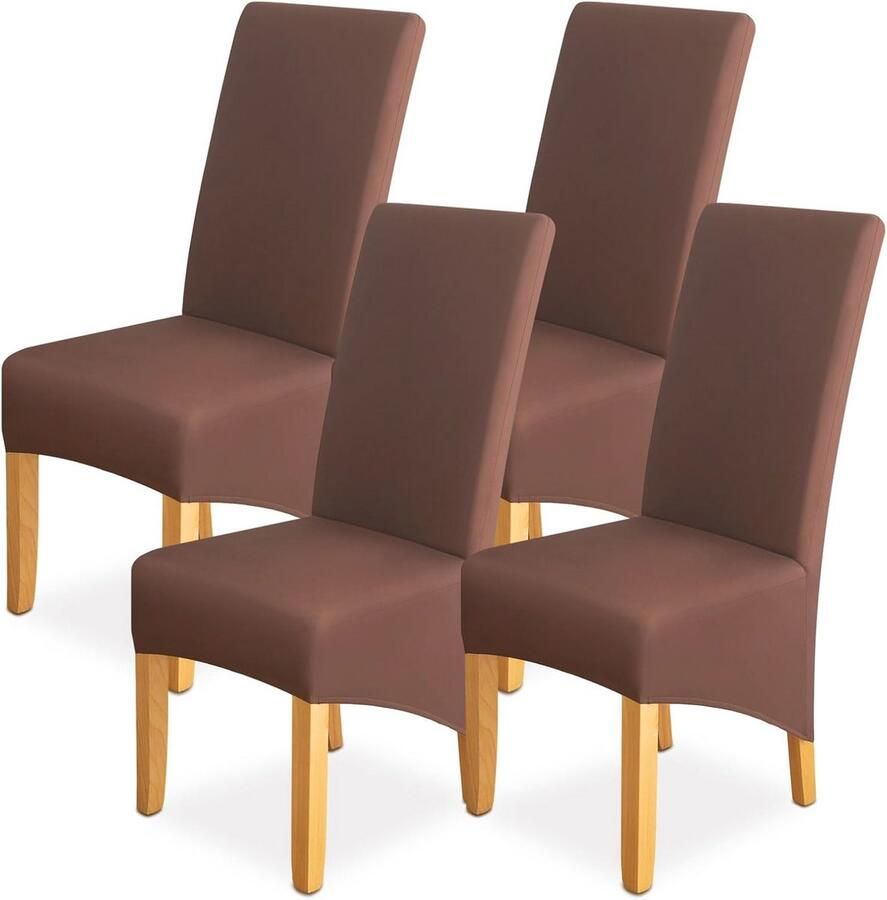 Eetkamerstoelhoezen Set van 4 Hoge Rug Slipcovers Stretchy Spandex en Wasbaar Anti-Stof Decoratie voor Hotels Kantooren en Ceremonies