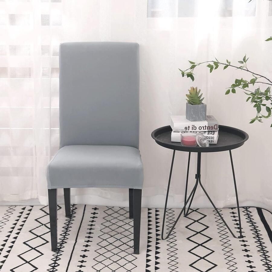 Eetkamerstoelhoezen set van 4 of 6 stretch verwijderbare wasbare eetkamerstoelbeschermer decoratie hoes stoelhoes voor hotel ceremonie banket keuken restaurant thuis