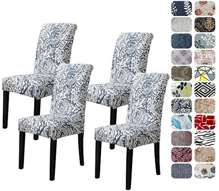 Eetkamerstoelhoezen Set van 4 – Wasbare en Uitneembare Stoelhoezen voor een Stijlvolle Interieur