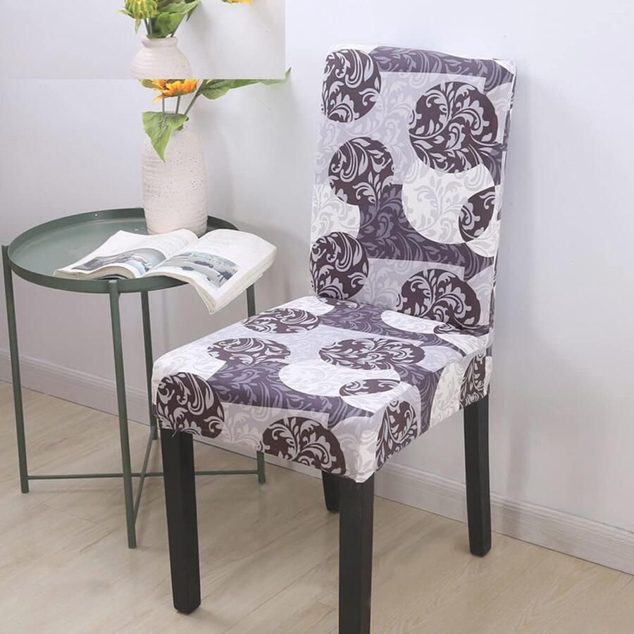 Eetkamerstoelhoezen Set van 6 – Stretch en Wasbaar – Perfecte Bescherming voor Eetkamerstoelen