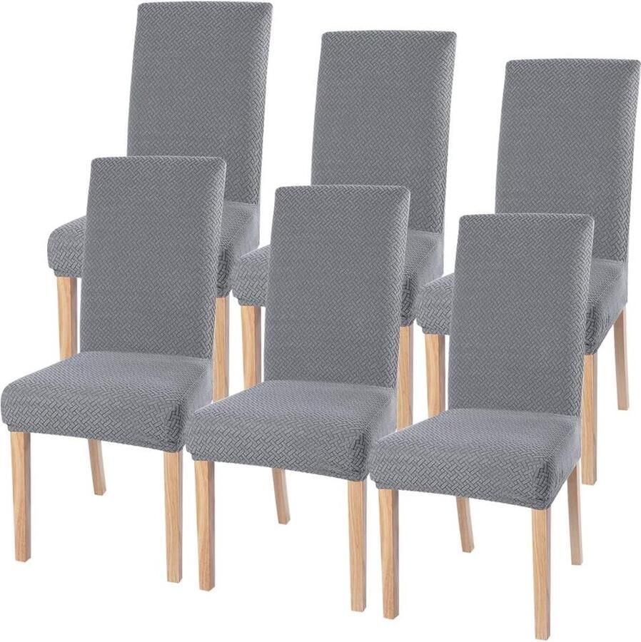 Eetkamerstoelhoezen Set van 6 Stretch Spandex Wasbare Hoes voor Eetkamerstoelen Zitmeubilair Bescherming en Decoratie