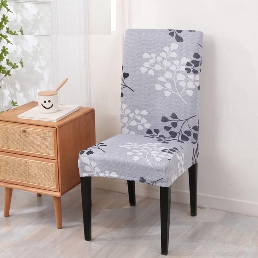 Eetkamerstoelhoezen Set van 6 voor Perfecte Pasvorm Stretch en Wasbaar