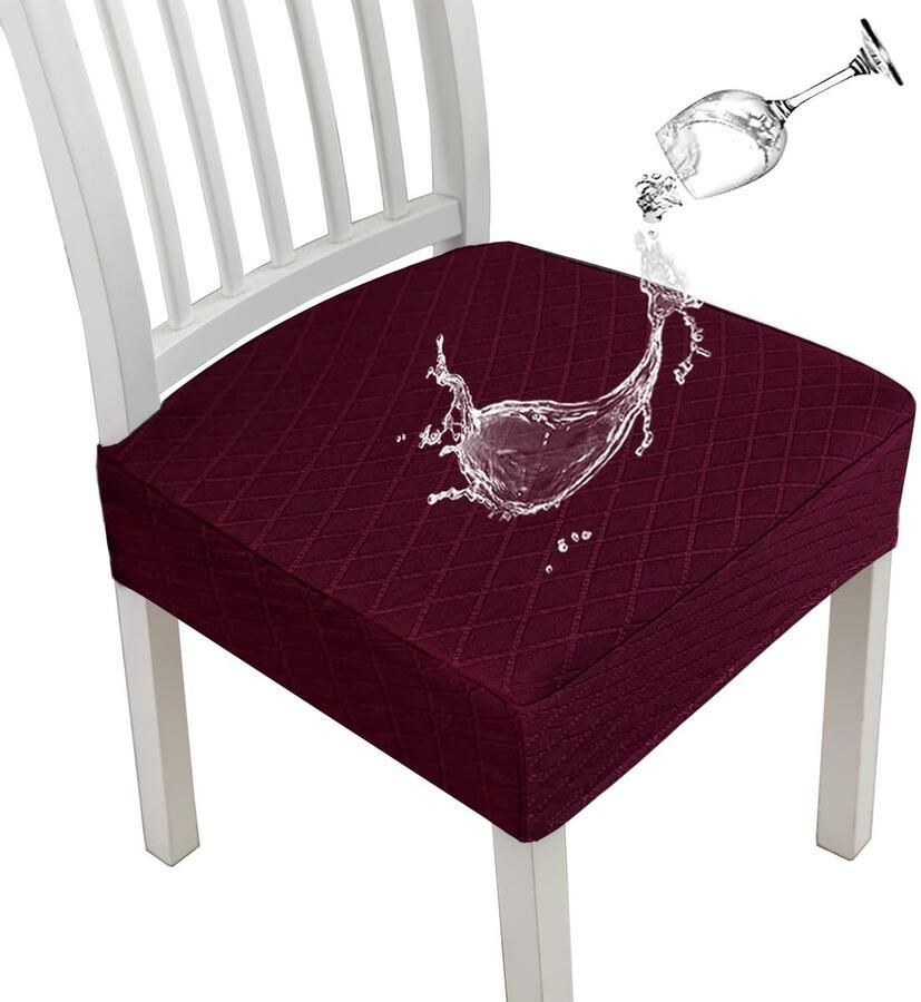 Eetkamerstoelhoezen Stretch stof 1 stuk Waterdicht Geschikt voor zitkussen 34-47 cm