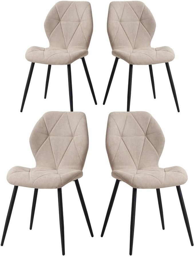 Corenia Eetkamerstoelen Eetstoelen Keukenstoelen Set van 4 Scandinavisch minimalistisch Beige