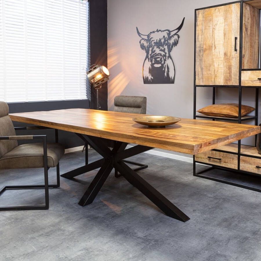 Eetkamertafel Sanne Eettafel mangohout Eettafel naturel 180 cm